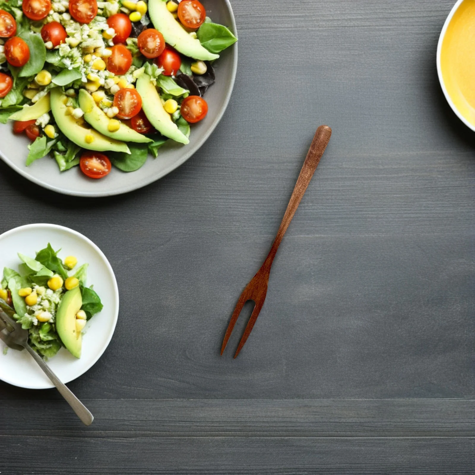 

2pcs Fruit Forks Wooden Mini Food Pick Forks For Dessert Cake Buffet Appetizer Double Prong Tasting Tools Olive Snack Party