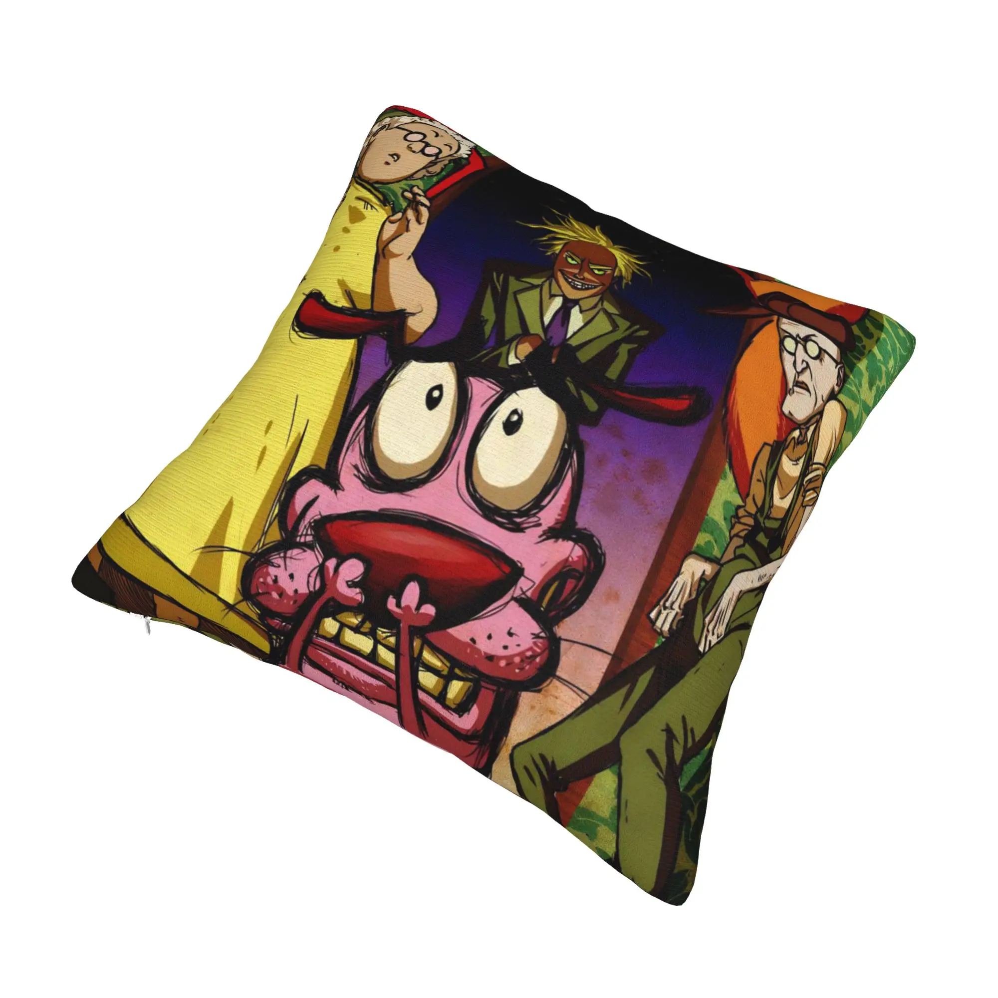 Decorative Pillowcase Courage the Cowardly Dog-D Stuff Seater  Pillow Case Cover Square Multi-Size