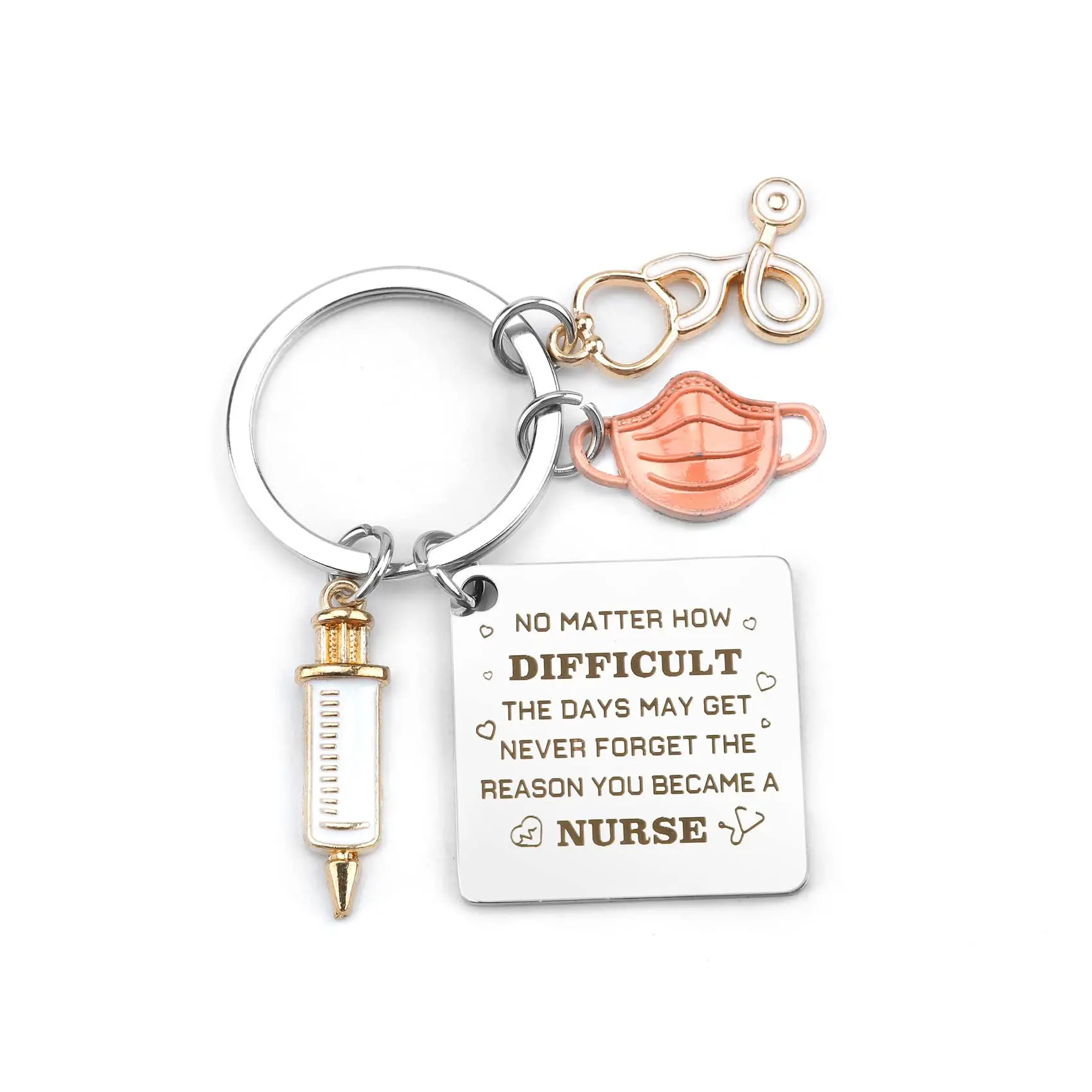 Look at you Become a Nurse Key Ring Sweet Key Chains DIY Jewelry Gifts