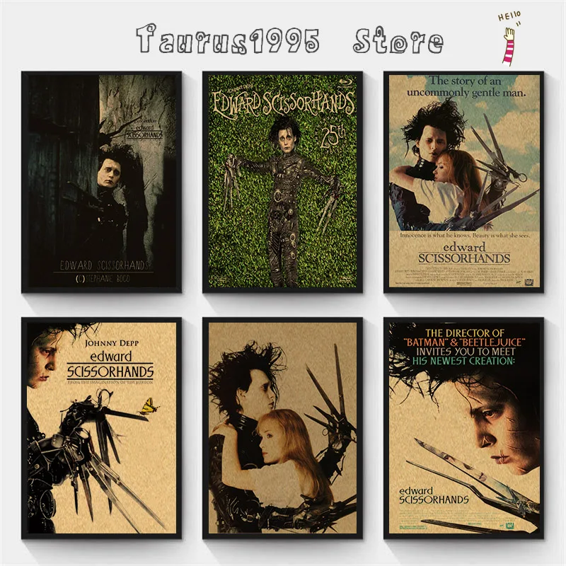 Classic Movie Edward Scissorhands Retro Poster Kraft Paper Print Home Decoration Vintage Poster Wall Art Painting Wall Sticker