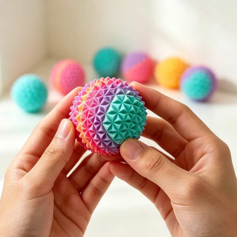 Lot de 1/3 balles anti-stress colorées à picots, jouet sensoriel doux et tactile pour massage, balle de soulagement sensoriel pour adultes, jouets sensoriels