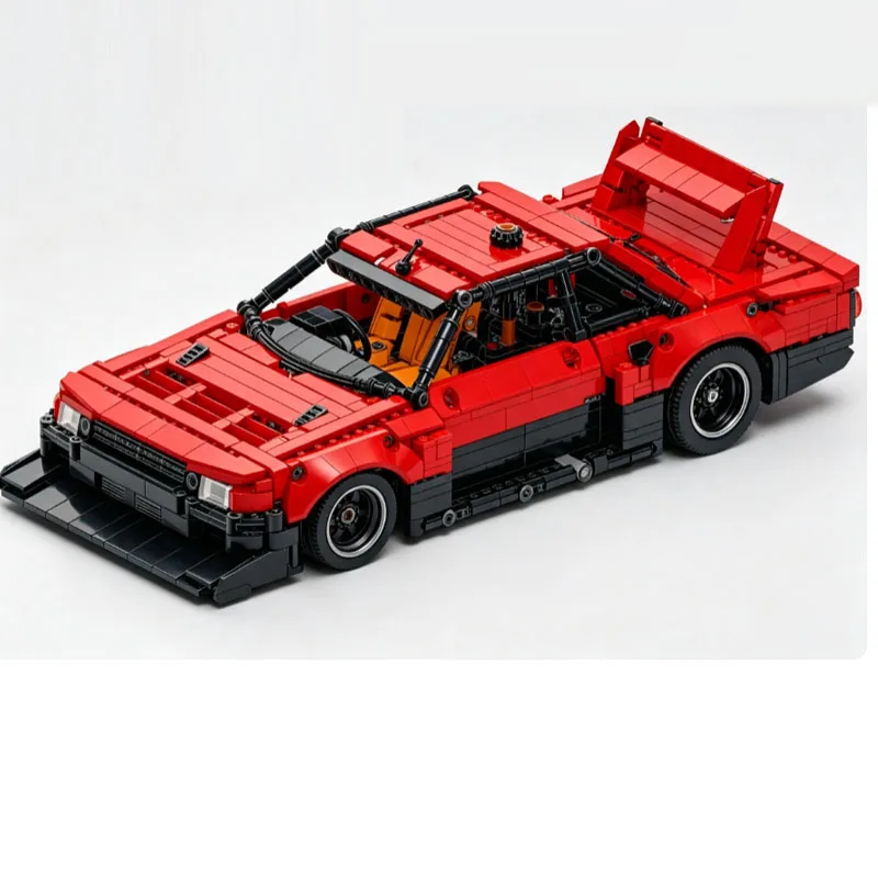 1288Pcs 80s Vintage JDM Sports Car Building Blocks Technic Style Retro Silhouette Race Car DIY Assembly Bricks Collectible Model