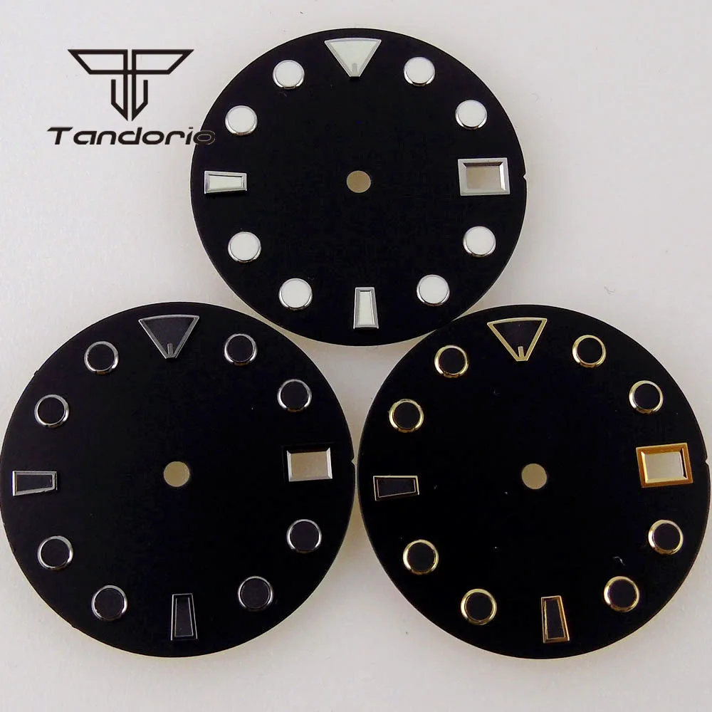 

28.5mm Black Sterile Watch Dial Face Date Window Fit NH35 NH35A Automatic Movement Wristwatch Parts Accessories Replacements