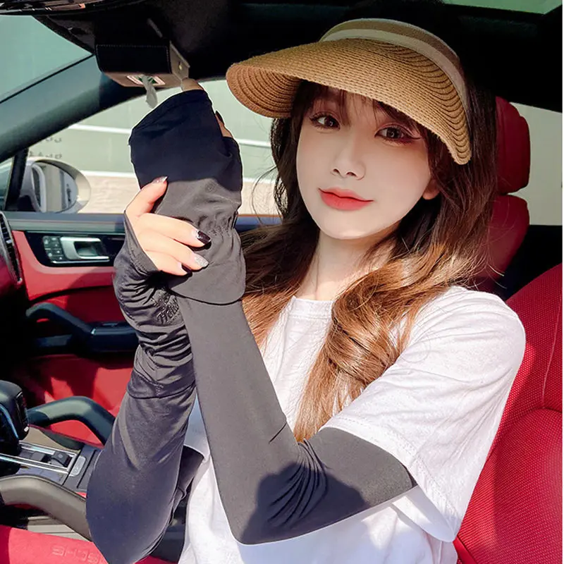 

Ice Sleeves for Women, Sun Protection Gloves, Thin Summer Ice Silk, Loose Detachable Arm Sleeves, Arm Protectors for Cycling