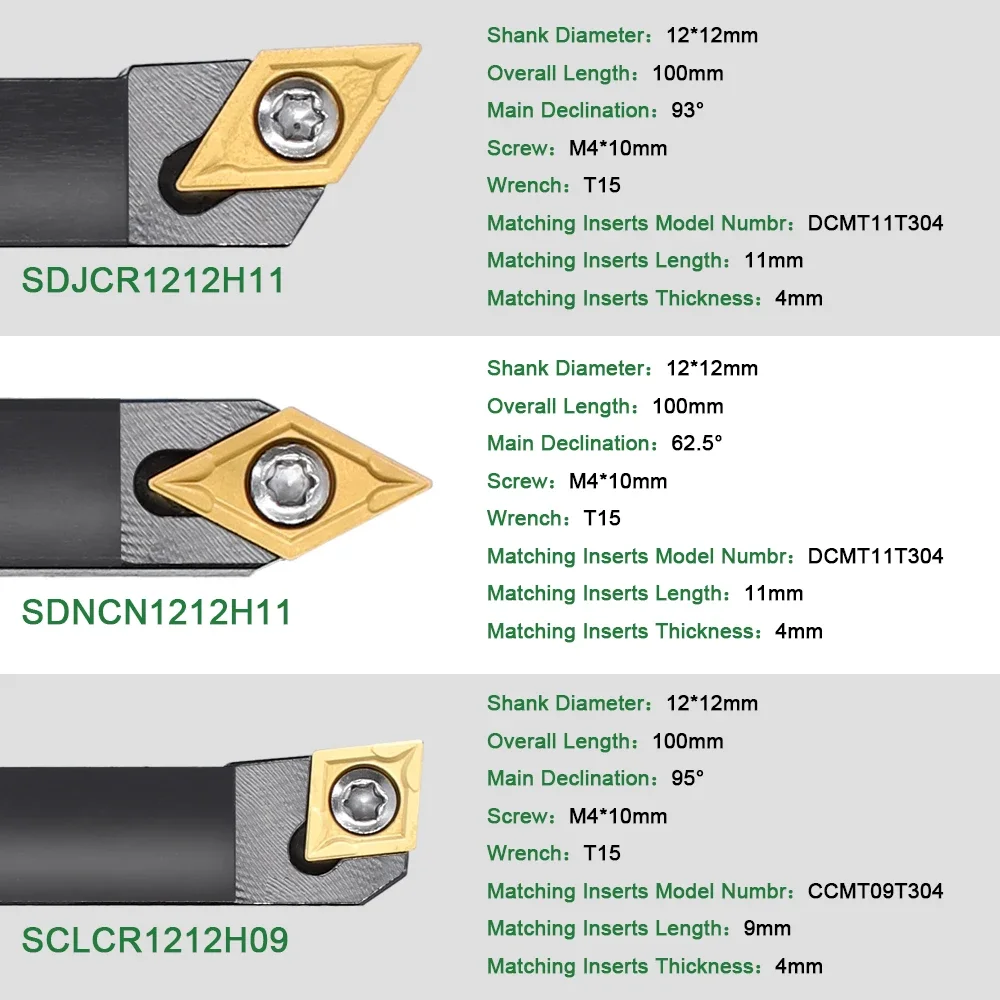 Lathe Tools Holder Lathe Turning Tool Solid Carbide Inserts Holder Boring Bar Lathe Cutter Turning Rod Industrial Woodworking