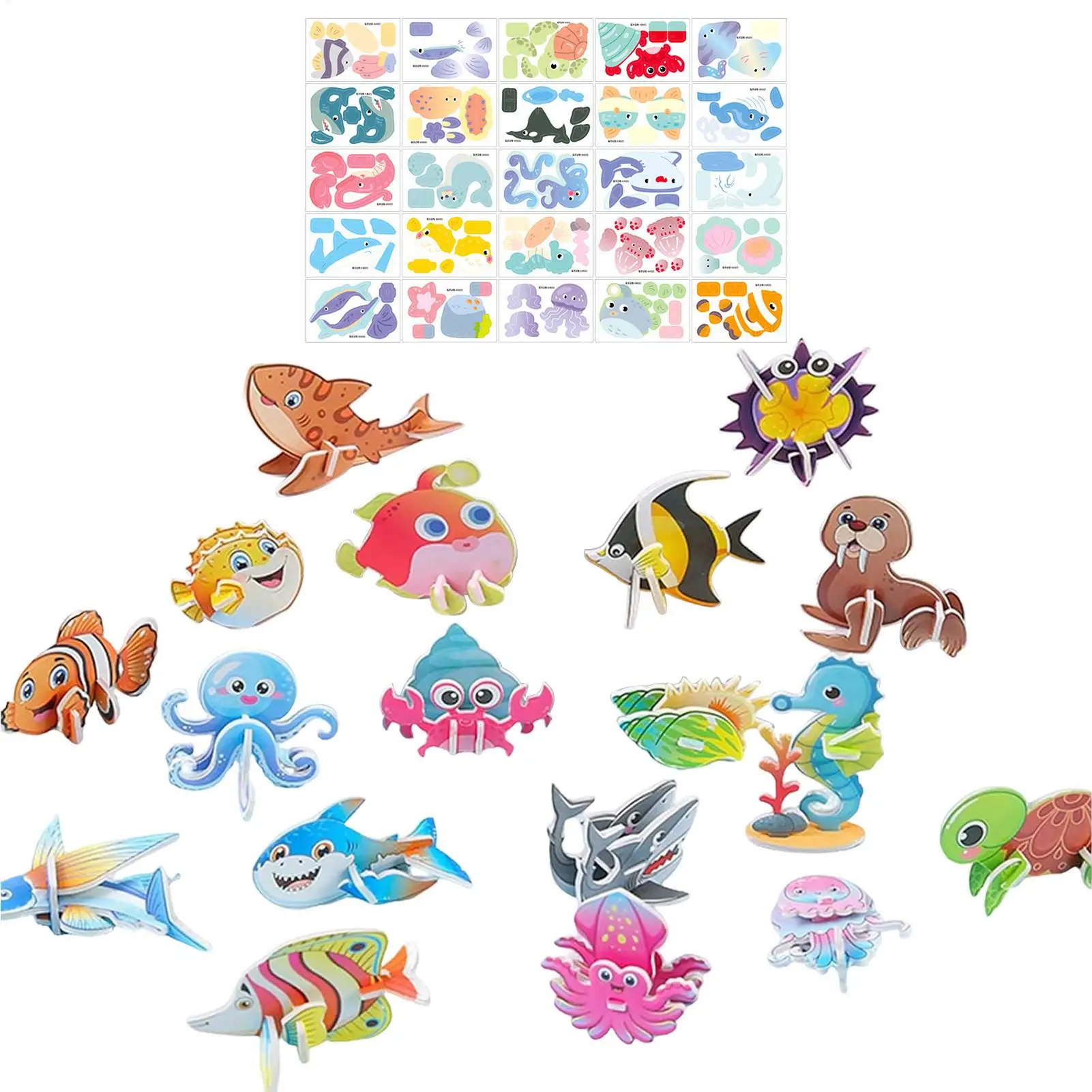 

3D-пазлы для детей, 25 элементов, набор для сборки, креативная бумажная игрушка, 3D-головоломка из бумаги для класса, семьи, путешествий