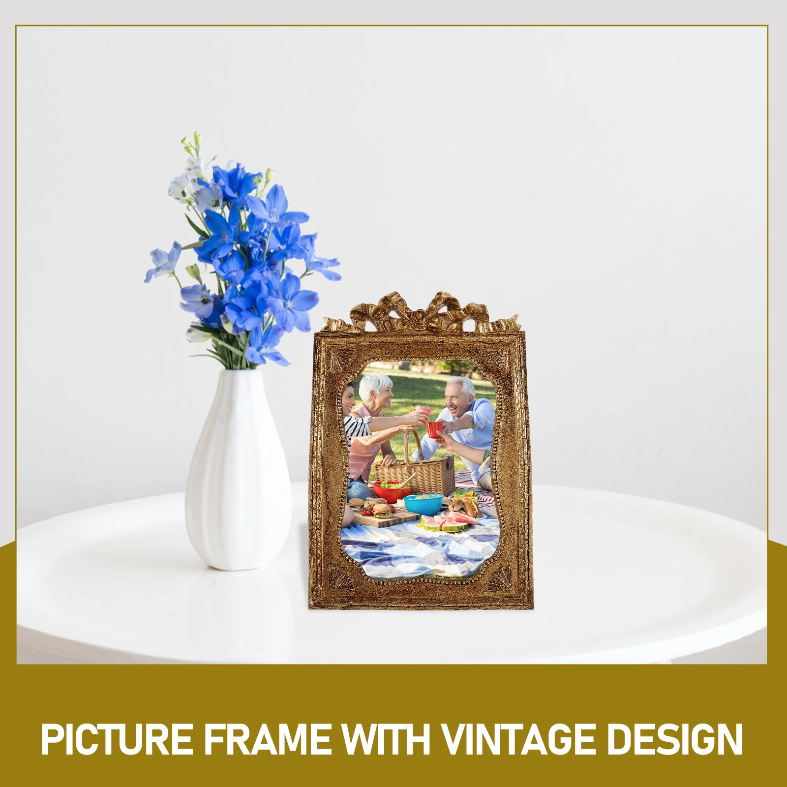 

Vintage Resin Photo Frame Chic Minimalist Design for Home Desktop Living Room Decorative Picture Display Frame