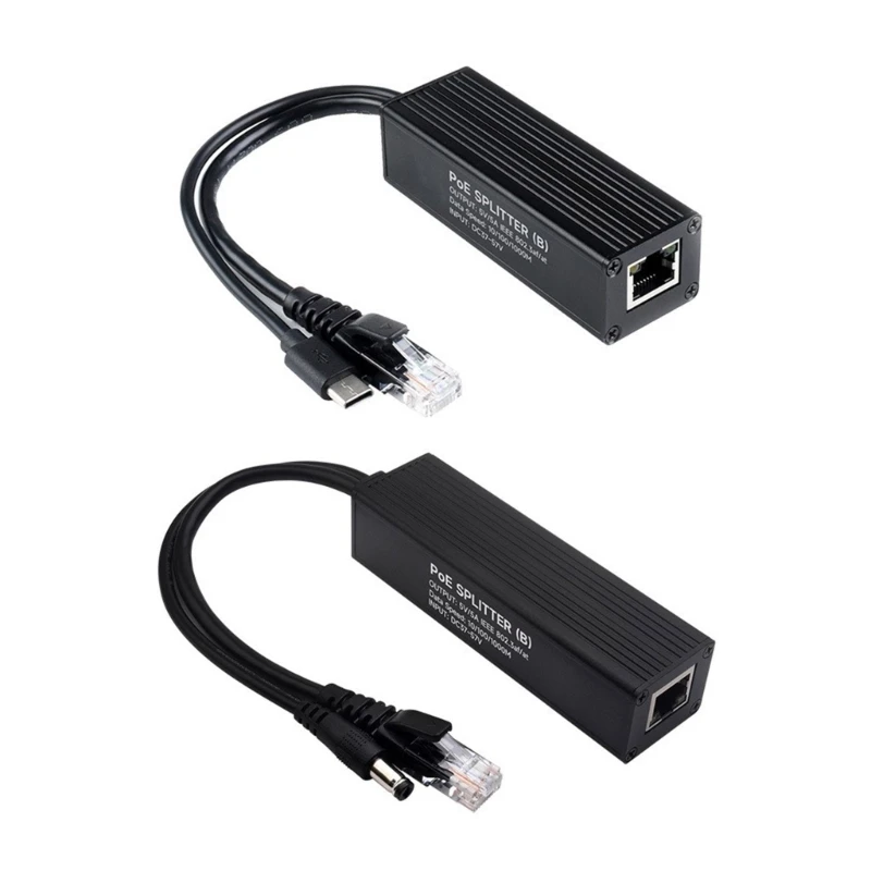 Industrial 10/100/1000Mbps Ethernet PoE Splitter, 5V 5A Output POE Ethernet Adapter For Networking Devices