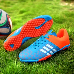 Brief Gedrukt Kids Voetbal Schoenen Schoenplaten Indoor Turf Futsal Schoenen Jongens Groene Lange Spike Voetbalschoenen Kinderen Zapatos De Futbol