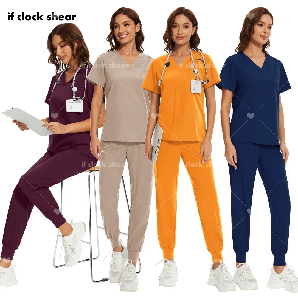 

Multicolor Beautician Workwear Solid Color Lab Work Clothes Pet Clinic Nursing Uniforms Dentistry Scrubs Uniforms Suit Wholesale