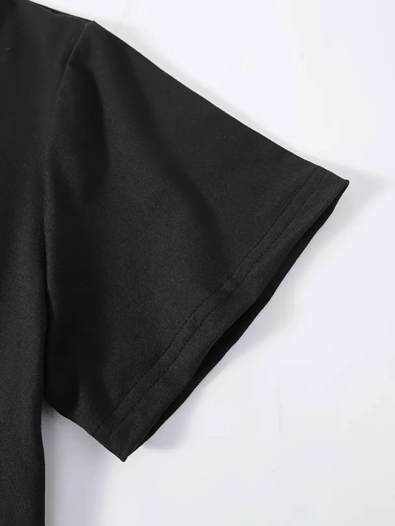 تي شيرت نسائي من Sanrio بنمط الرسوم المتحركة Kuromi - تي شيرت لطيف كاواي صيفي من القطن الخالص كاجوال مريح فضفاض بأكمام قصيرة #3