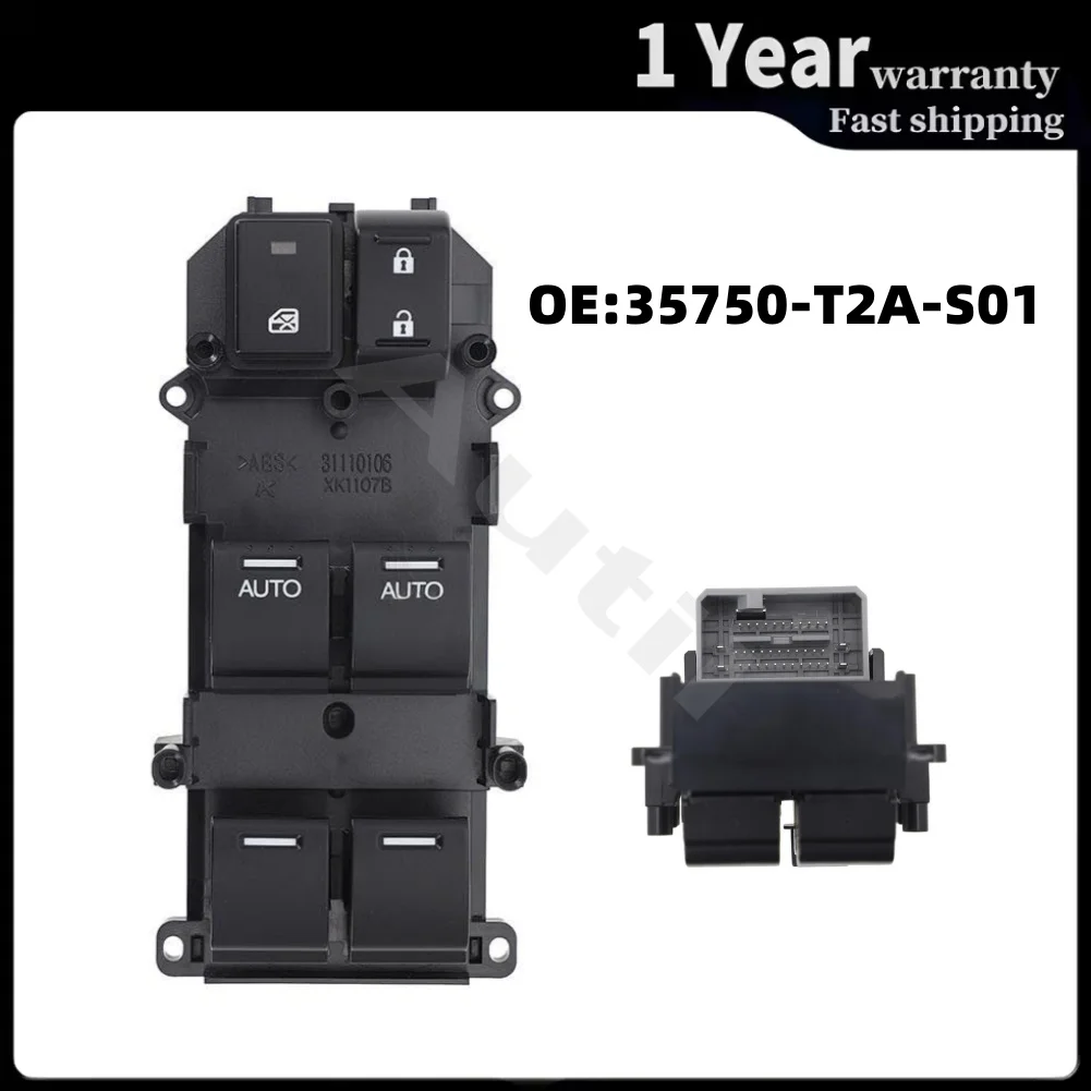35750-T2A-S01 RHD Front Right Master Power Window Switch Glass Lifter Button for Honda Accord 2009-2014 Driver Side Accessories