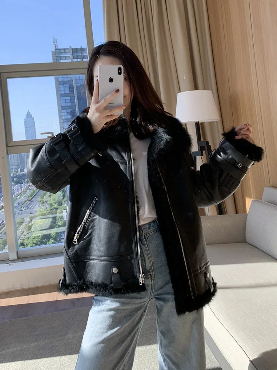 Natural Fur Coat Female Winter Wool Liner Sheepskin Coat Women Clothes 2024 Korean Double Faced Fur Tops 100% Wool Jackets 85176