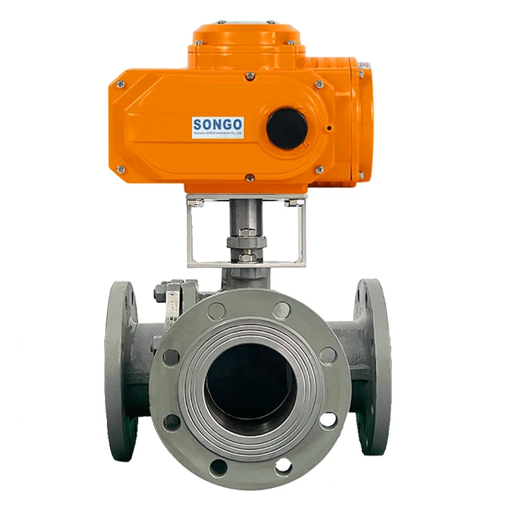 

Электрический шаровой кран DN250 (10 дюймов) с электроприводом, 3-ходовой, фланцевое соединение, литая сталь