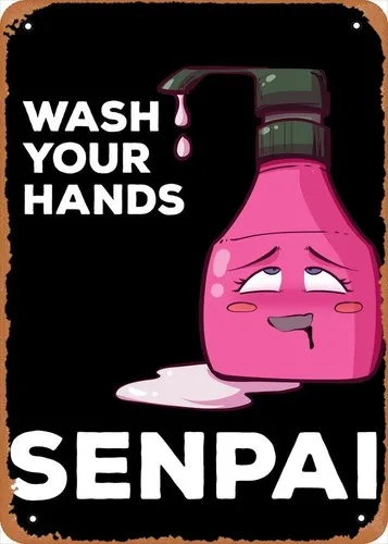 Anime Poster Manga figure metal tin sign Senpai Kawaii Ahegao Wall Decor