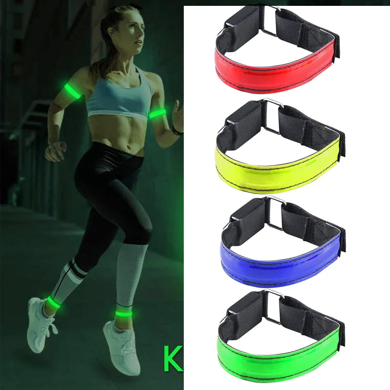 USB Charging Luminous Arm Band LED Luminous Night Running Armband Bracelet Outdoor Sports Reflective Safety Belt Bicycle Cycling