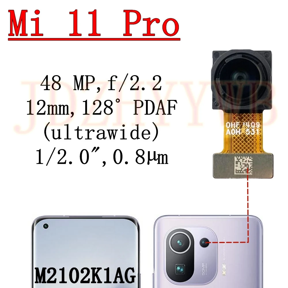 الكاميرا الأمامية والخلفية لشاومي Mi 11 Pro Mi11Pro أمامي Selfie واسع الرئيسي الخلفي التي تواجه وحدة الكاميرا أجزاء الكابلات المرنة #5