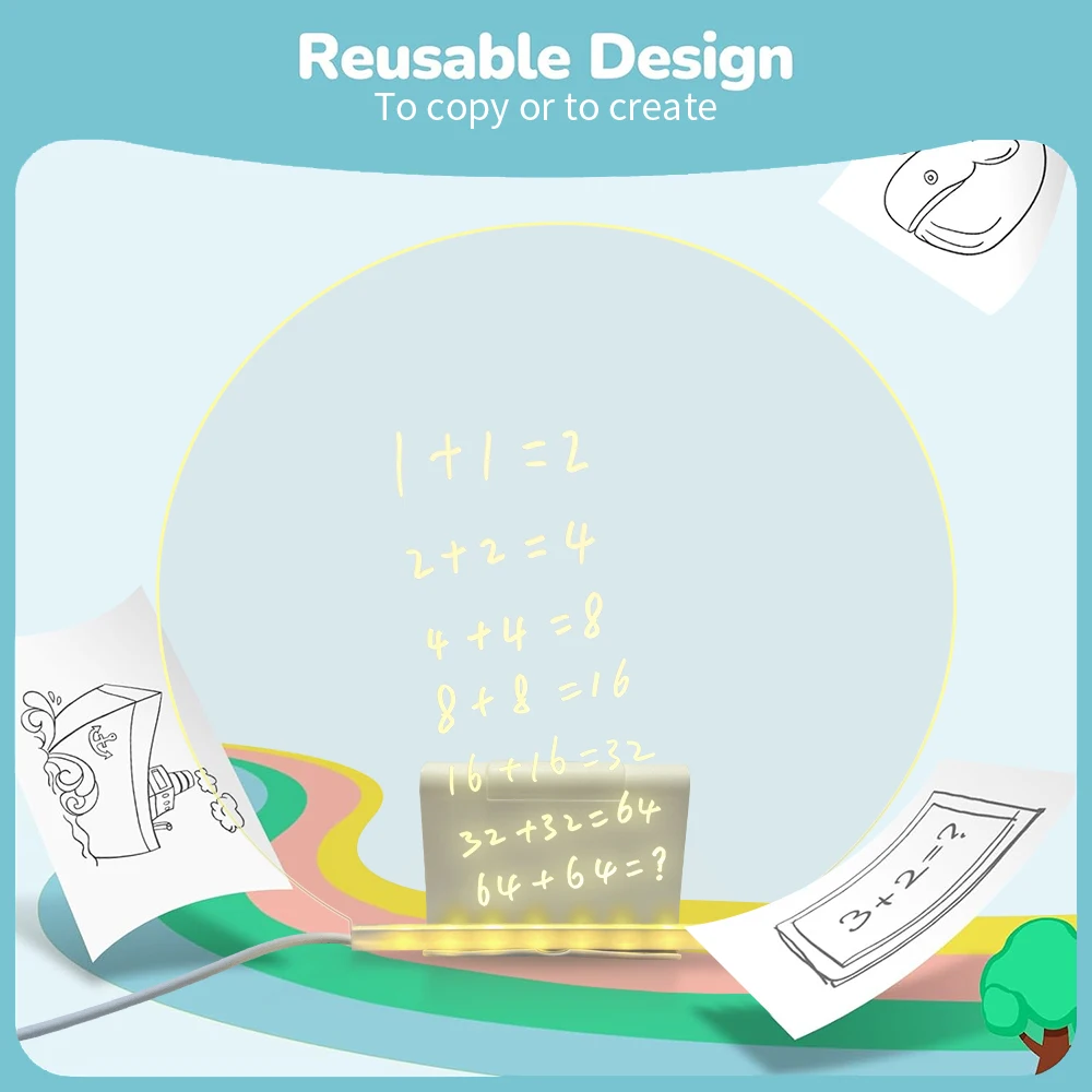 لوحة متوهجة لوحة رسائل عرض سطح المكتب stand0 لوحة الكتابة على الجدران #5