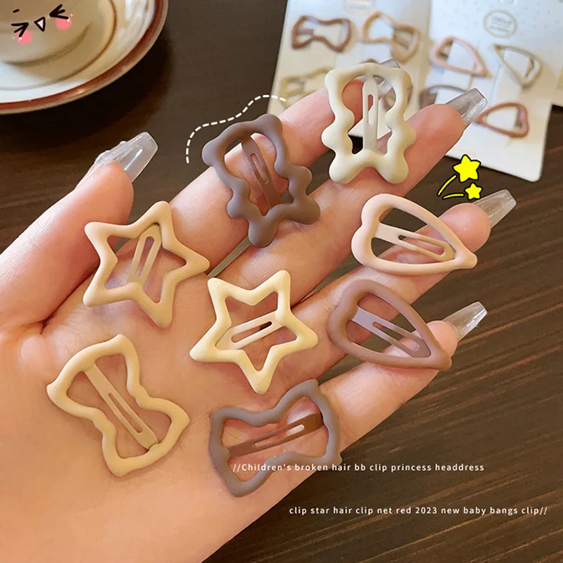 10pcs/set Children\'s BB Clip Cute Star Bear Hair Pins Kids Hair Accessories for Little Girls Hair Clip Baby Headwear