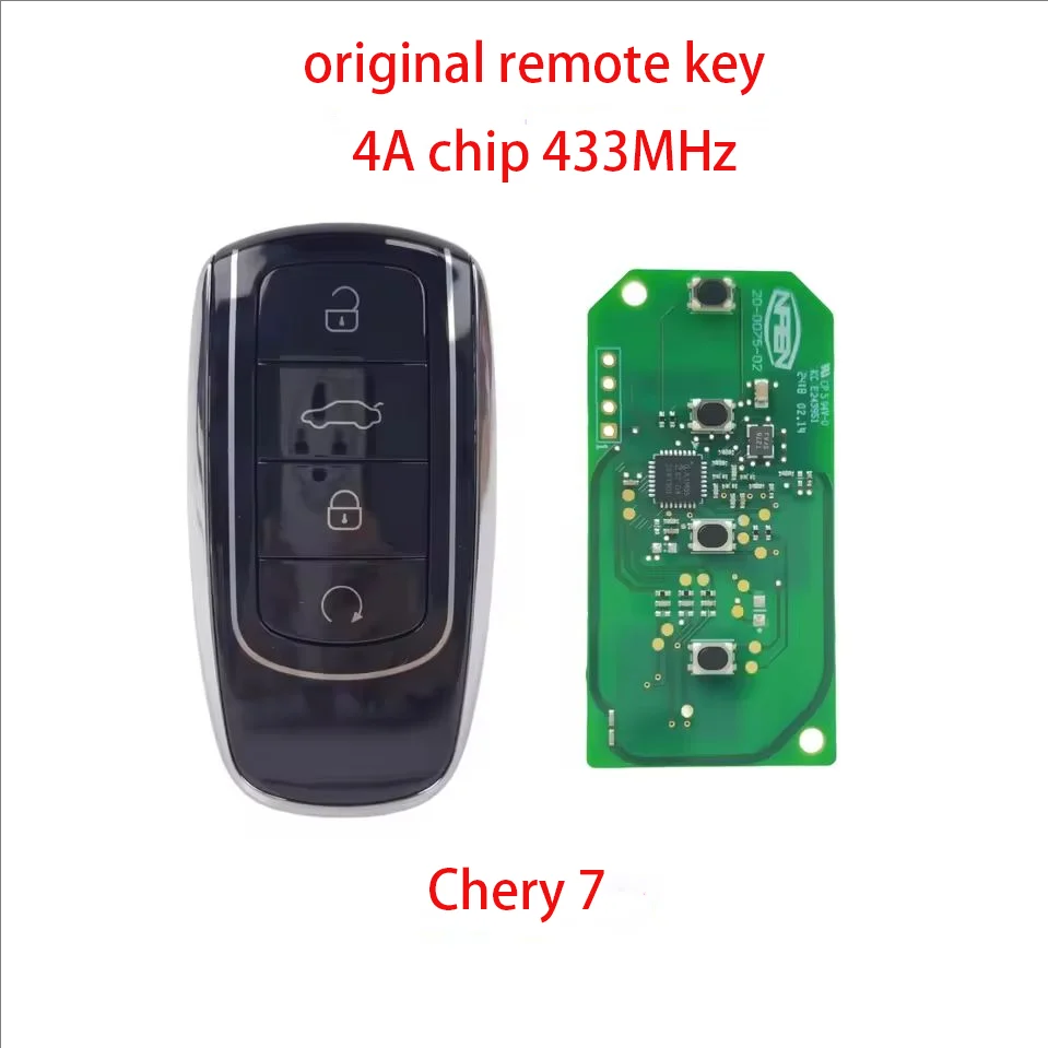 XJY ID47/4A Chip 433MHz Proximity Smart Card Original Car Remote Key With Blade For Chery Tiggo 6 7 8 Plus 8 Pro Omoda 5