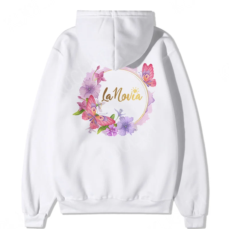 Team Bride Hoodies Flower Wreath Women's Sweatshirts Bridal Wedding Outerwears Bachelorette Hen Party Future Bride Squad Clothes