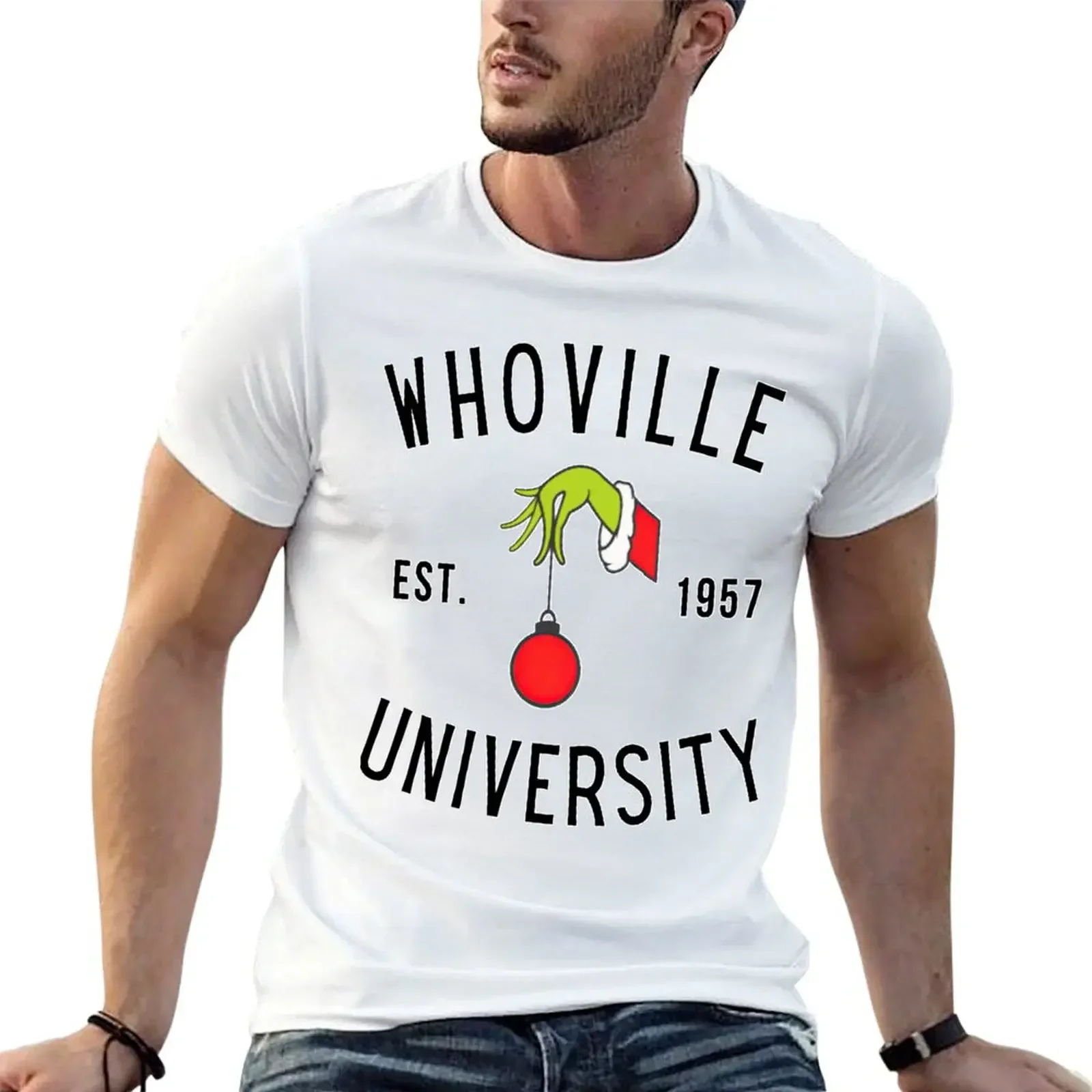 Whoville Est 1957 University T-Shirt vintage new edition mens workout shirts