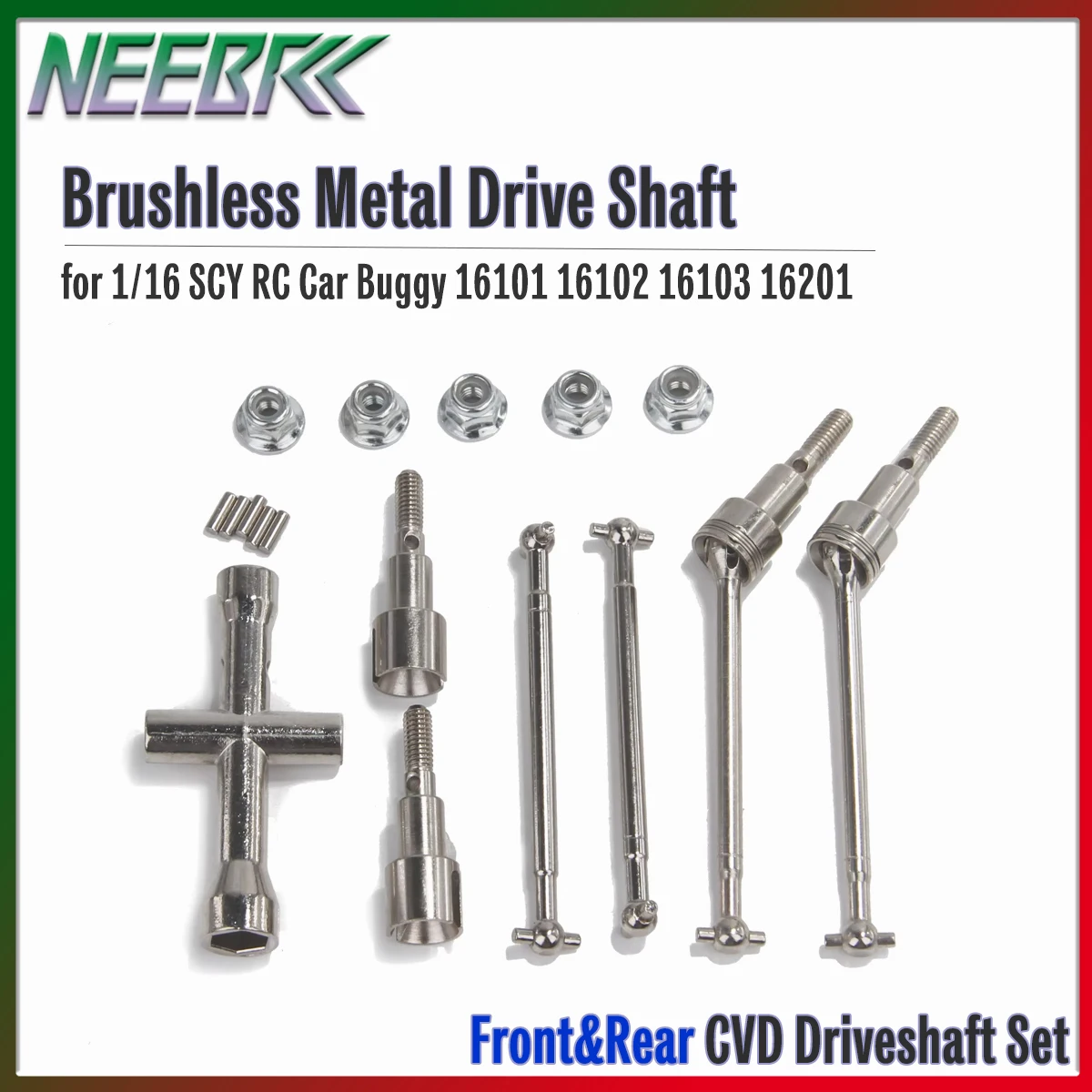 

RC Car Brushless Metal Drive Shaft Front&Rear CVD Driveshaft Set for 1/16 SCY RC Car Buggy 16101 16102 16103 16201 Upgrade Parts