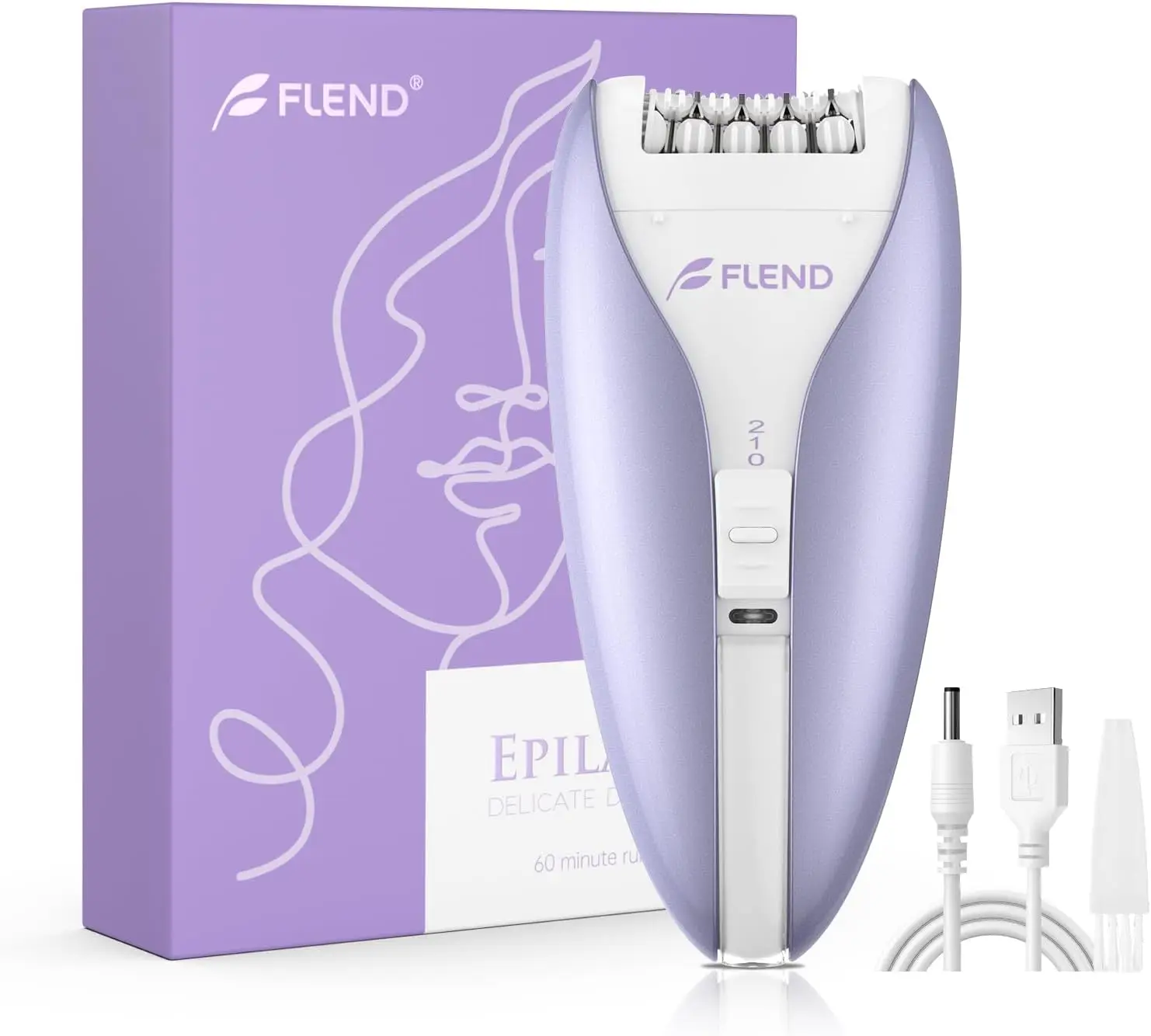 Silent Epilator for Women, 2-Speed Hair Remover with Smooth Glide Tech for Face, Legs, Bikini & Arms