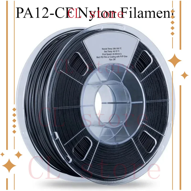 

PA12-CF Nylon Filament,Carbon Fiber 1.75mm,High Strength,High Precision,No Warpage,Low Moisture Sensitivity 1kg