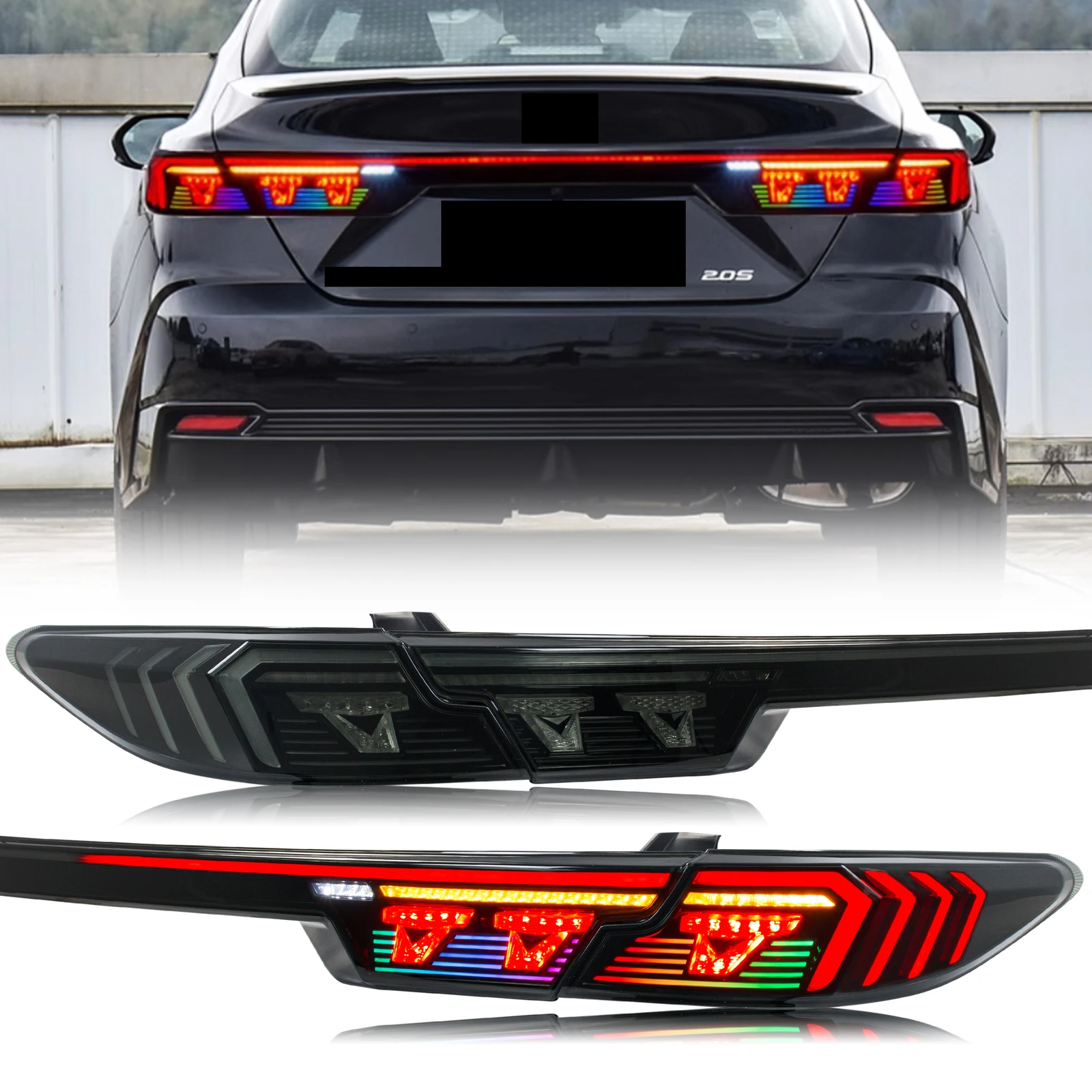 

RGB LED Tail Lights &Trunk Lamps for Toyota Camry 2024 2025 Animation Sequential Turn Signal Trunk Rear Brake Lamps
