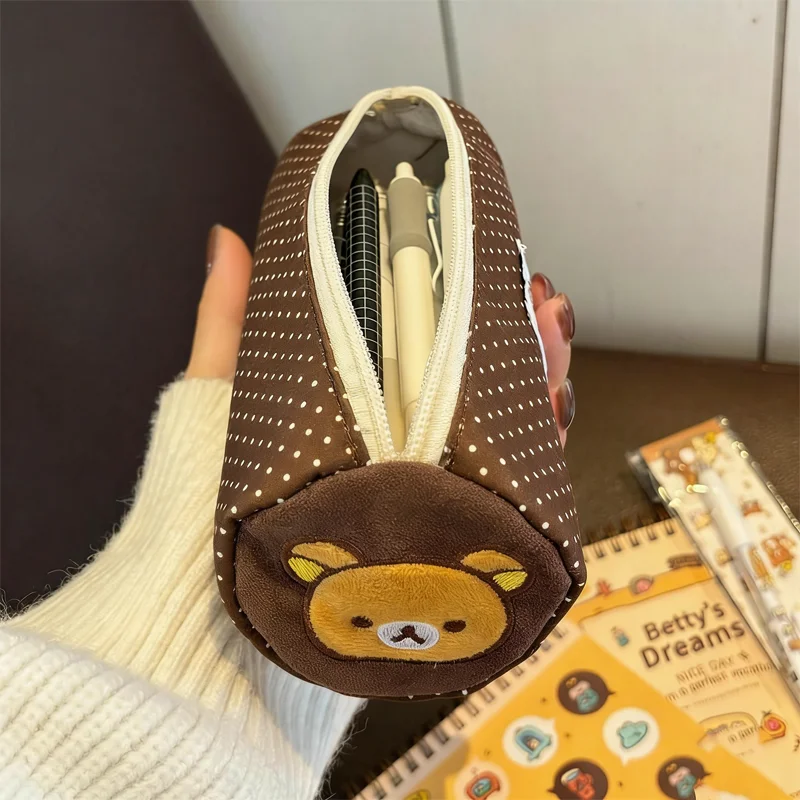 Aesthetic Large Pencil Case Pouch - Yeni Rilakkuma Anime Silindirik Kalem Kutusu