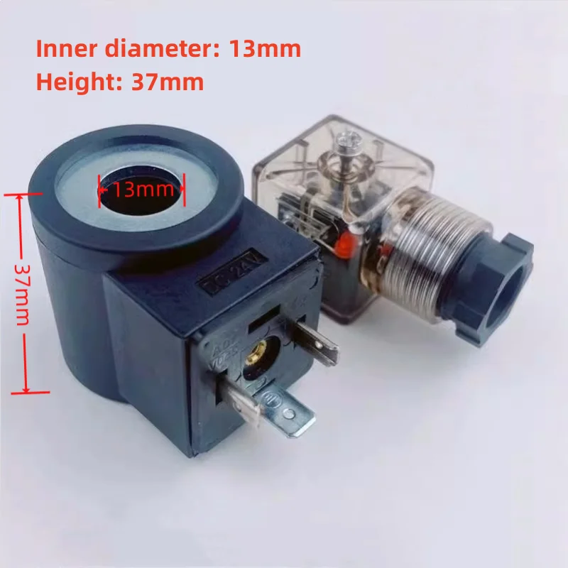 Hydraulic Lift Solenoid Valve Coil Inner Diameter 13mm Height 37mm AC220V 110V DC24V 12V With Wire