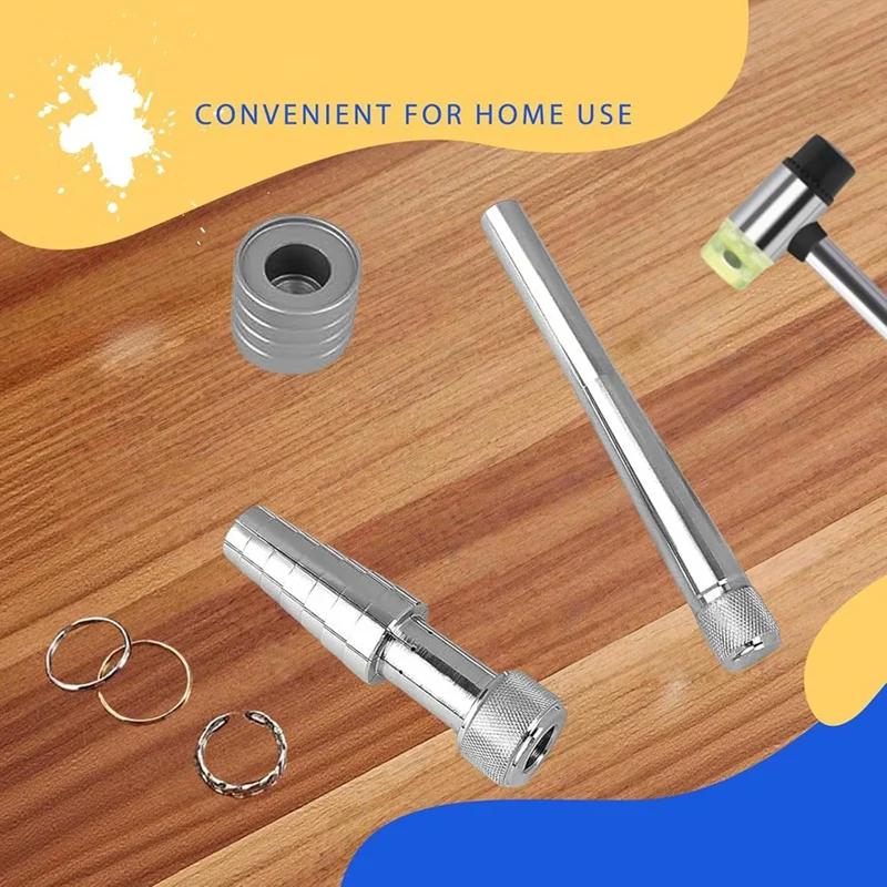 AC88 Ring Stretcher Tool Kit with Jewelry Hammer, Double-Sided Rubber and Plastic Head Mallet for Wedding Band Resizing,