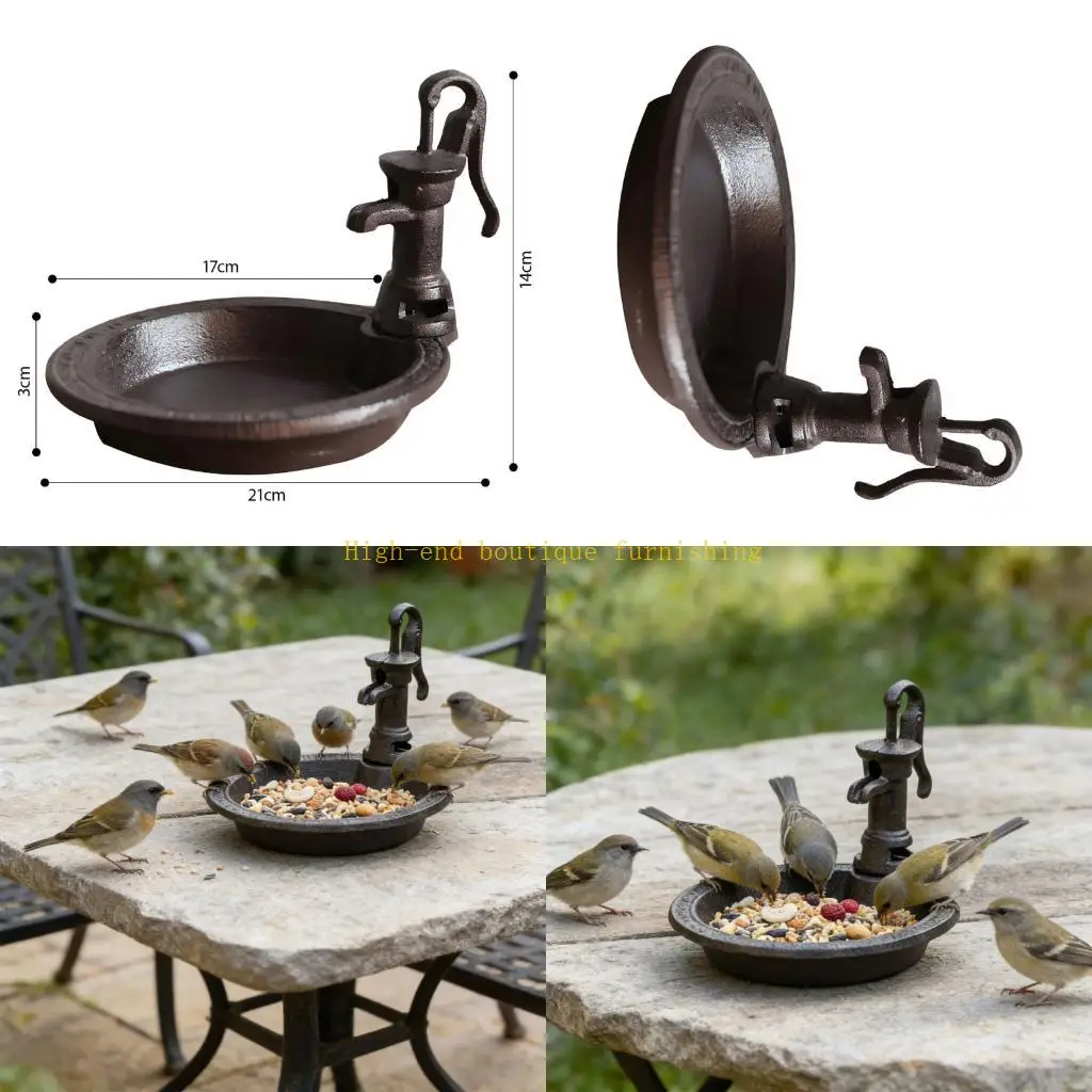 

L9NB Strong Wrought Metal Artistic Wildlife Feeding Dish Suitable For expanses