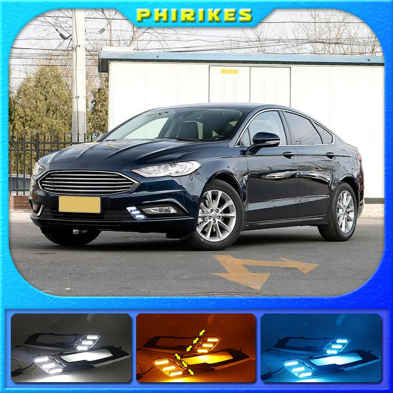 

1set for Ford Fusion Mondeo 2017 2018 LED DRL Fog lamp Daytime Running Light Daylight Waterproof Styling light