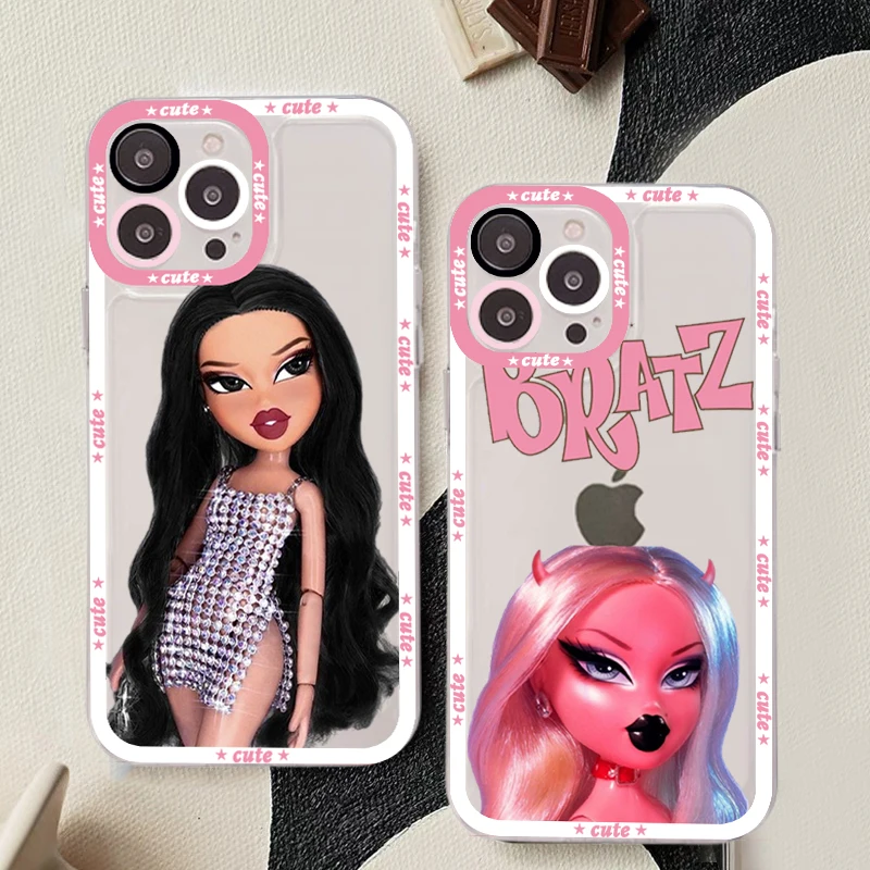 

Cute Bratz Doll Phone Case for iPhone 11 12 13 Mini Pro Max 14 Pro Max Case shell