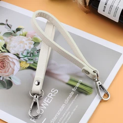 2Pcs 19CM Lychee Print PU Strap Accessories Handmade For Women's Pull Wallet Bag With White Silver Buckle