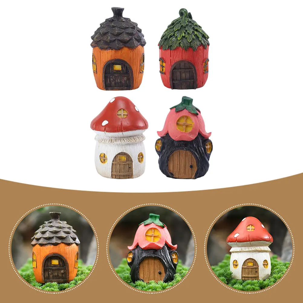 

4pcs Garden Decorative Items Resin Mini Craft Modern Home Office Bonsai Aquarium Micro Landscape Ornament Waterproof