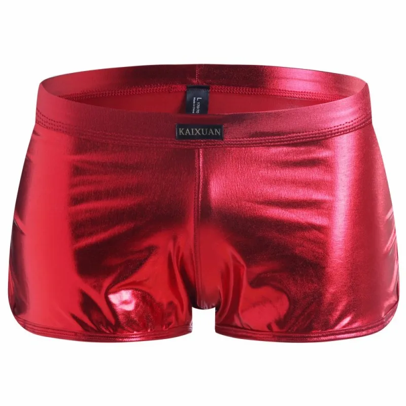 Men\'s Boxer Briefs Patent Leather Imitation Leather Stage Performance Nightclub Sexy Panties