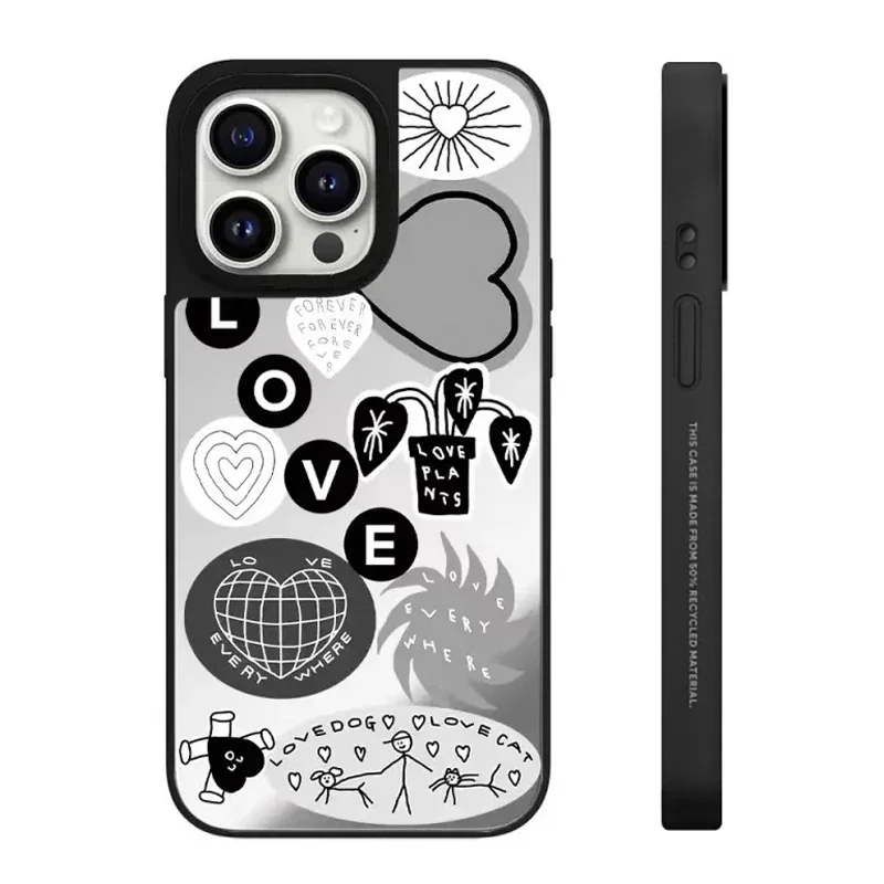 

Dog Sticker Mirror iPhone 11 12 13 14 15 16 Pro Max Case - Protective iPhone Case with MagSafe