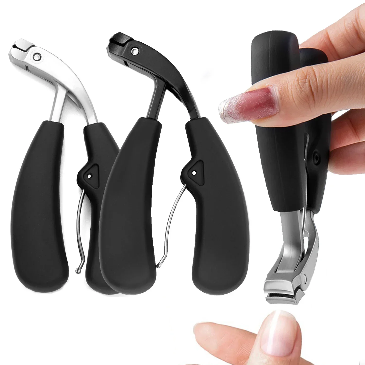 Curved Nail Clippers With Large Opening Three Times Anti-splash Storage Nail Clippers For The Elderly Thick Toenails Heavy Duty