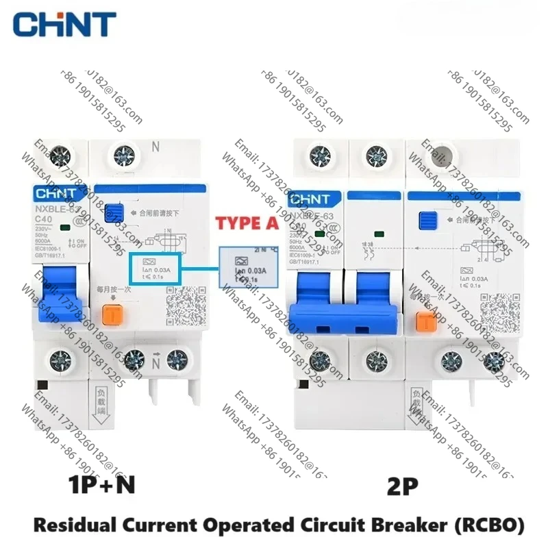 

CHINT A-tipo NXBLE-63 Disyuntor0000ente Residual RCBO 1P + N 2P 40A Estación Carga Fotovoltaica Solar Tipo A