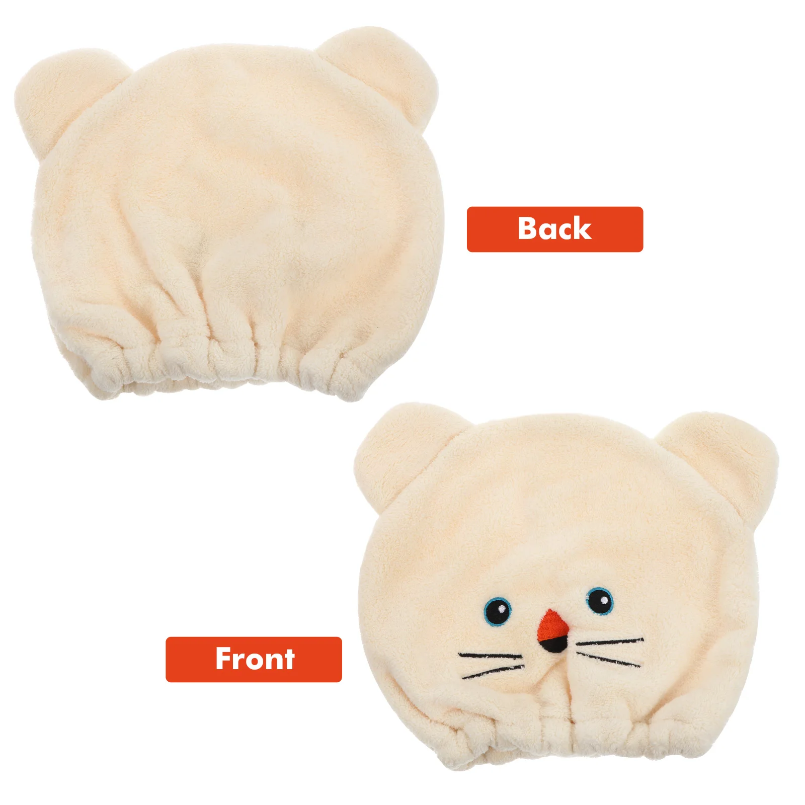 قطعتان من منشفة الشعر الجافة بتصميم كرتوني، مادة ماصة سريعة الجفاف تقلل من الضرر لمنشفة الشعر النسائية #4