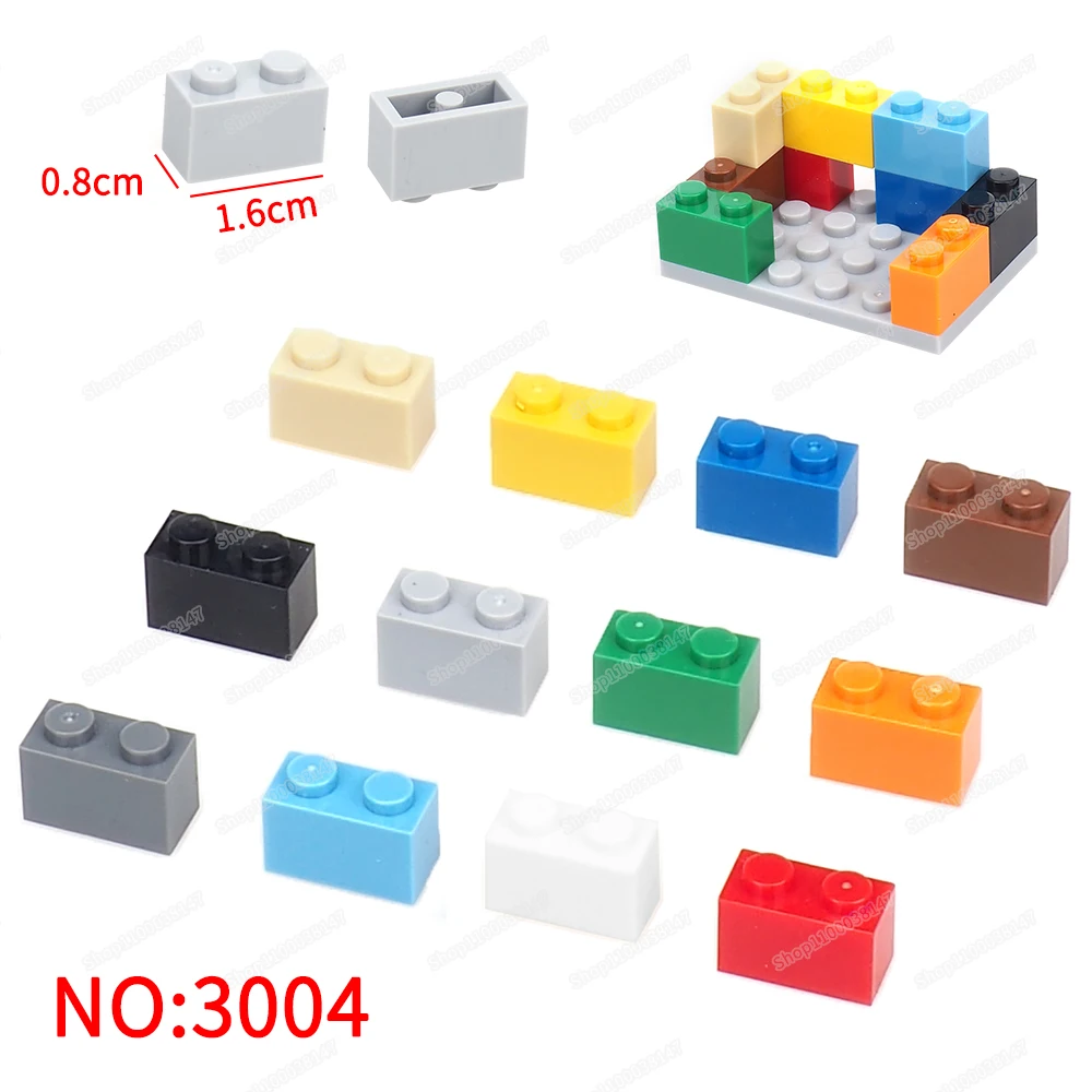 3004 Building Block 1x2 punti Basic High Brick Moc accessori modelli figure scene serie militare parti regalo per bambini giocattoli fai da te