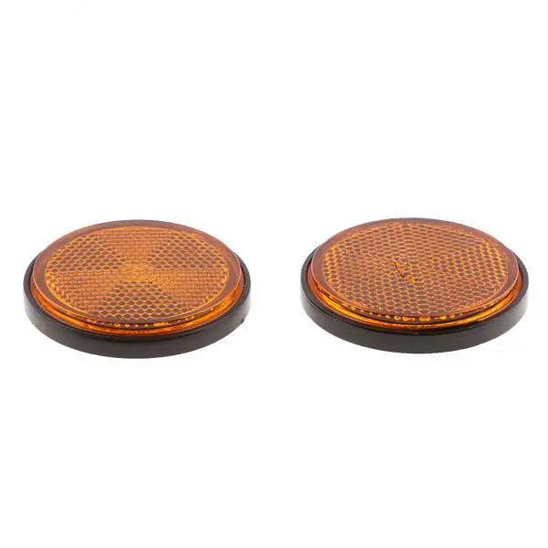 Round Reflective Reflector Plastic Safety Marker for Motorcycle Parts 125 Dirt Bike ATV 2 Pieces Orange