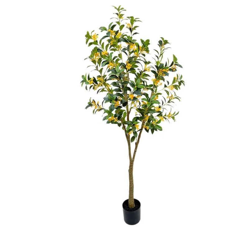 #￥New Model JM-K1 JUMEI Artificial Osmanthus Tree Detachable Plastic Laurel Leaves Green Indoor Potted Eco-friendly High 180cm