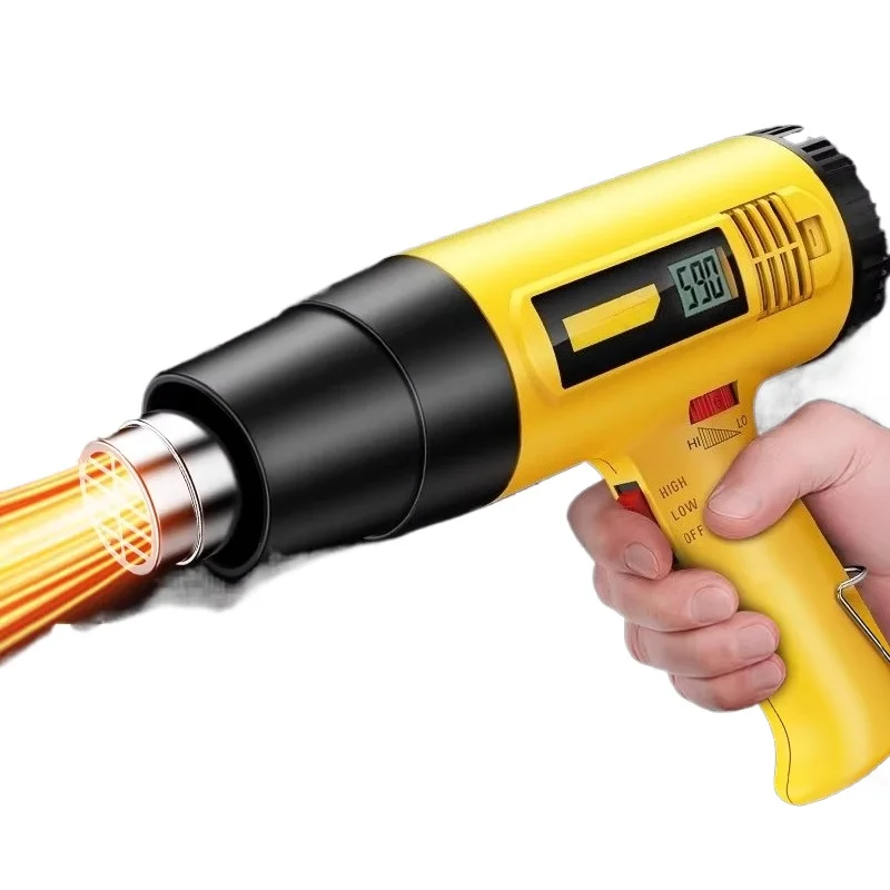 Small industrial-grade high-power heat gun for film application, specialized for repairs, digital display hot air blower