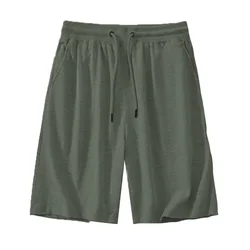 Xin-pantalones cortos de algodón lavado para hombre, pantalón informal de cinco puntos, de playa y trabajo, Verano