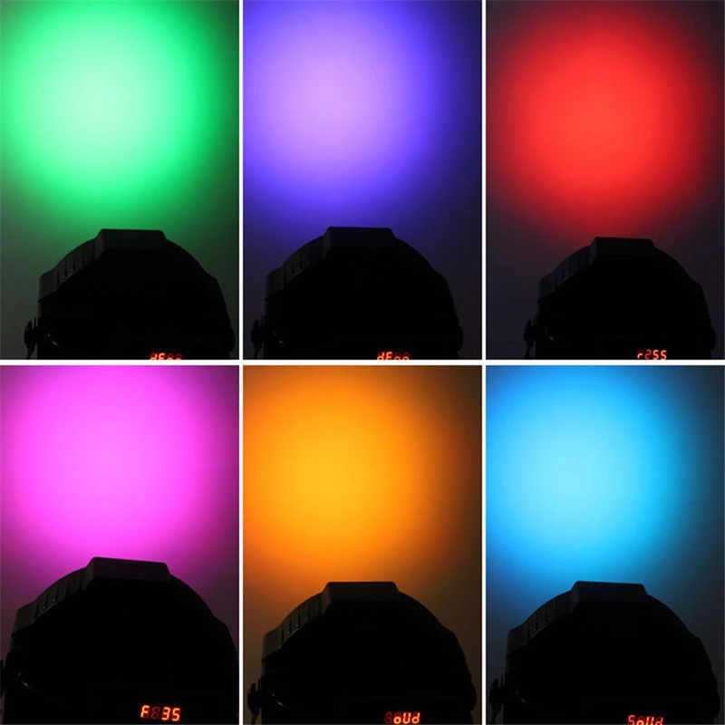 Imagem -03 - Full Color Led Flat Par Luz Som Ativado Controle Dmx512 dj Disco Bar Festa Palco Show de Luzes 18x3w