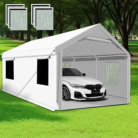 

Heavy Duty 20x12.5x10ft Waterproof Portable Paint Booth Rainproof Spray Tent for Cars Auto Parts Garages Canopies Carports